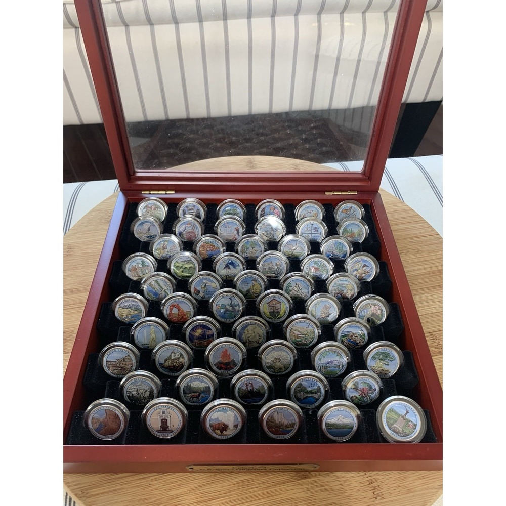 COLORIZED America the Beautiful Parks Quarter 56-Coin FULL SET with Wood Box